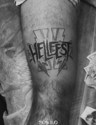 Tatouage logo Hellfest 2024 à Clisson Atelier Sowilo